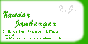 nandor jamberger business card